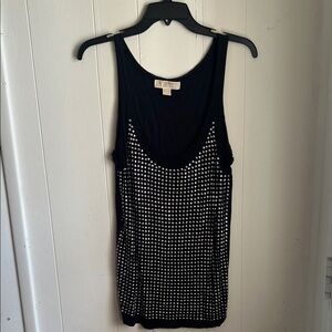 Michael Kors Black Tank with Silver Stud Embellishment